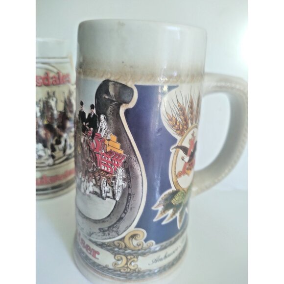 Two Budweiser Clydesdale Collectible Beer Steins Brazil & West Germany - Picture 5 of 16